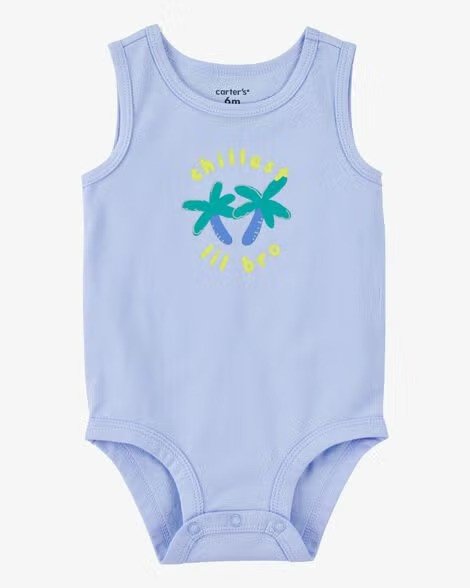 Baby Chillest Lil Bro Sleeveless Bodysuit - Blue